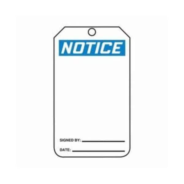 Accuform Safety Tags, NOTICE BLANK, 5.75in x 3.25in, PF-Cardstock, 25PK MDT811CTP - main